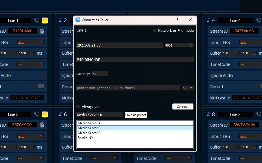 Caller presets in the desktop app