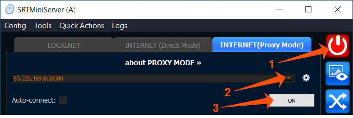 SRTMiniServer proxy mode
