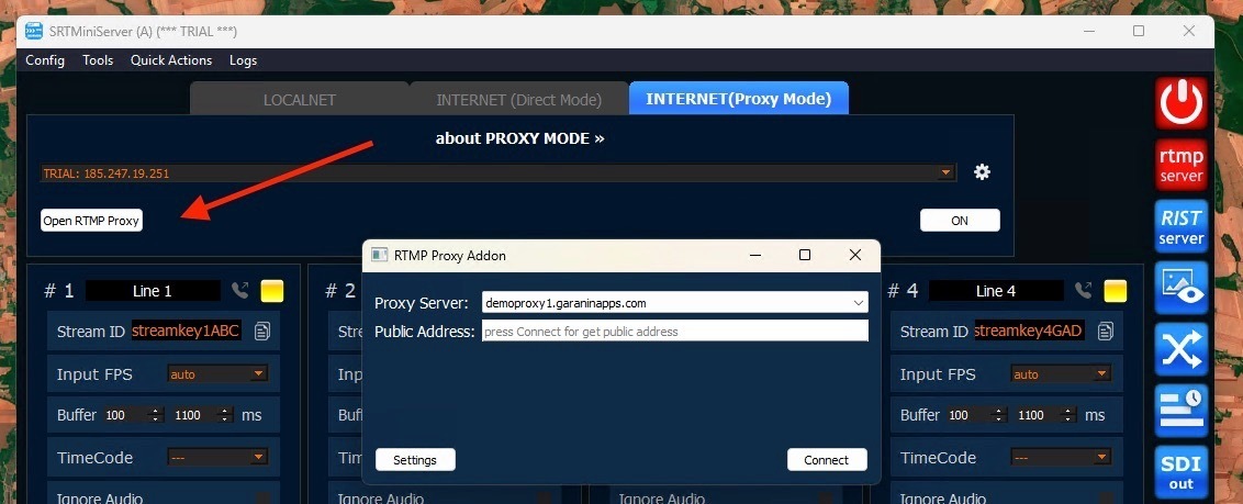 RTMP Proxy configuration