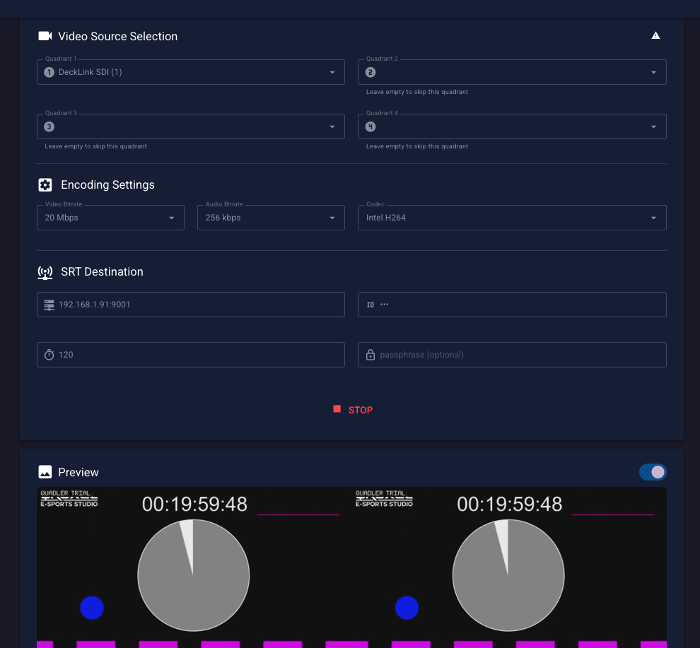 Quadler web interface