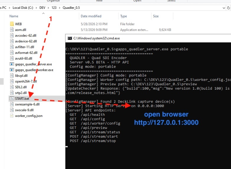 Quadler encoding settings