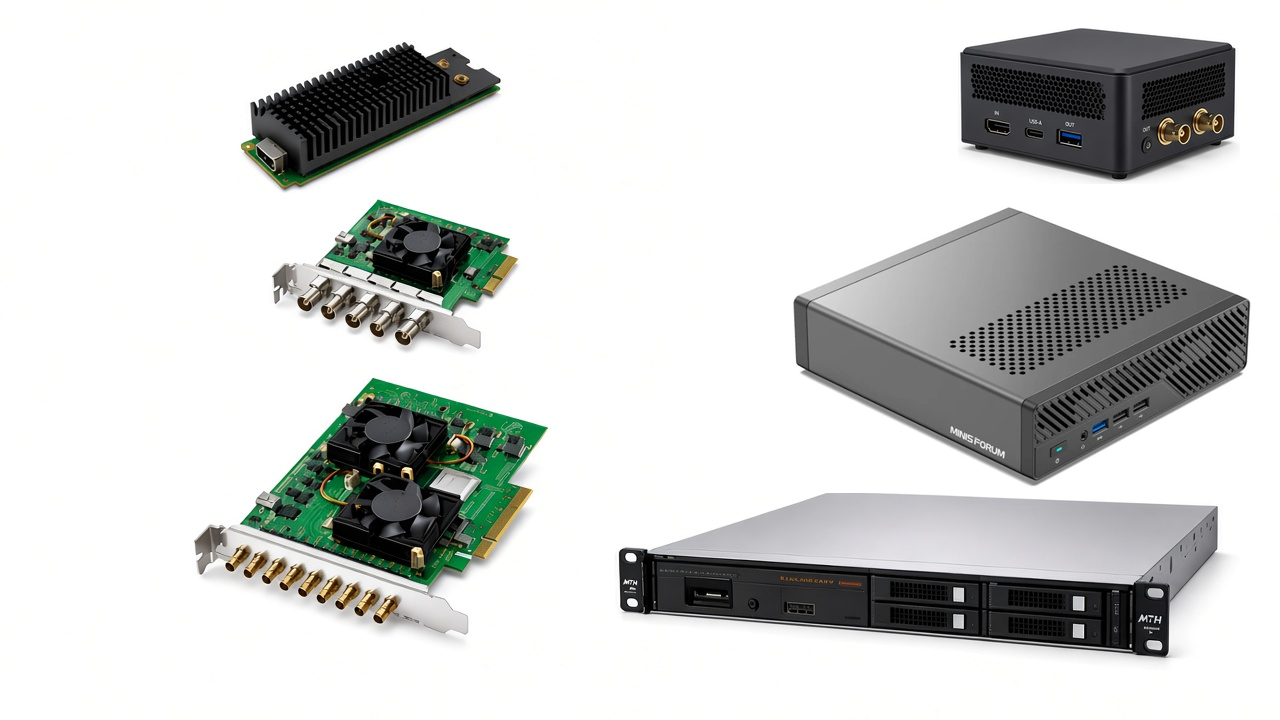 Capture cards from mini PC to 1U rack